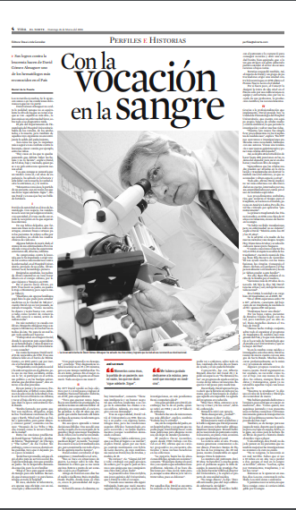 Nota Vocación en la sangre Dr. David Gomez